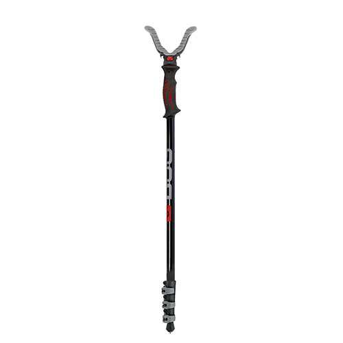 BOG Adrenaline Monopod offers unmatched portability and stability for all hunting scenarios, featuring lever leg locks, metal foot spikes, and the versatile Switcheroo system.