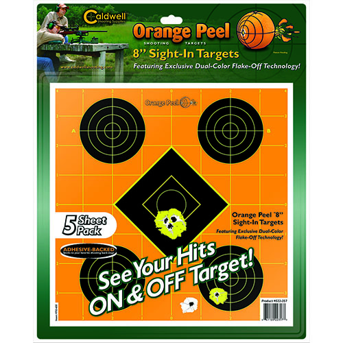 Caldwell Orange Peel® Targets offer instant visibility of hits with dual-color flake-off tech, making target acquisition easy at any distance.