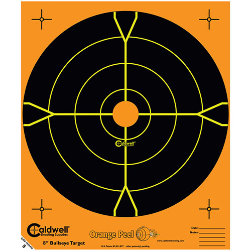 Caldwell Orange Peel® Targets feature dual-color flake-off technology for visible hits, easy target acquisition, and are available in various sizes at an affordable price.