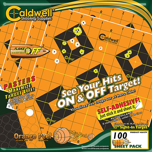 Caldwell Orange Peel Targets offer vivid hit visibility with dual-color flake-off technology, making it easy to spot shots both on and off target.