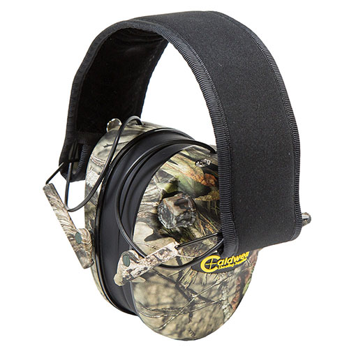Caldwell E-Max Low Profile offers superior hearing protection with true stereo sound, amplifying safe sounds and blocking harmful noise, perfect for shooters.