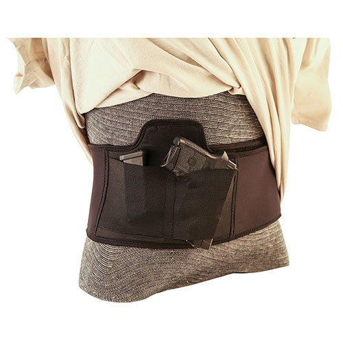 Caldwell Tac Ops Belly Band Holster offers comfortable carry with moisture-wicking material, slide protection tab, and machine washable design for easy cleaning.