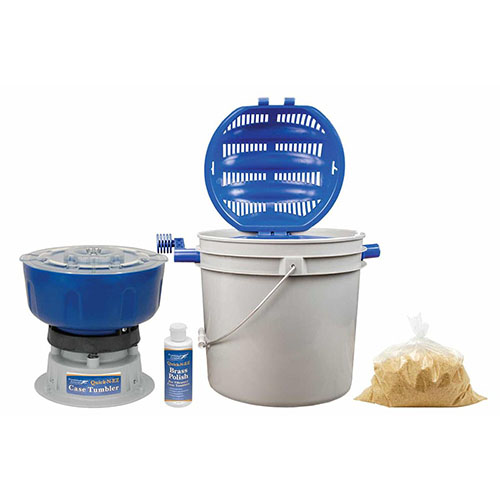 Frankford Arsenal Quick-N-EZ Case Tumbler Kit cleans brass efficiently, holding 600 9mm or 350 .223 cases, and includes everything for quick, easy use.
