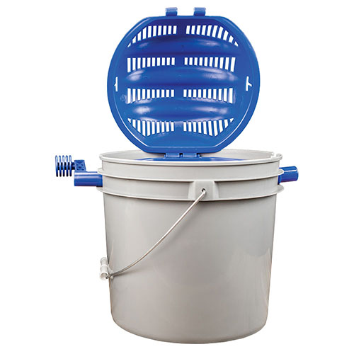 Frankford Arsenal Quick-n-EZ Rotary Sifter Kit offers efficient separation with a Rotary Separator, durable Plastic Bucket, and added stability from 2 bucket supports and 2 splash fins.