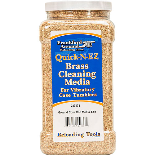 Frankford Arsenal Corn Cob Media offers superior polishing for your brass in a reusable container, ensuring a clean and shiny finish for all your reloading needs.