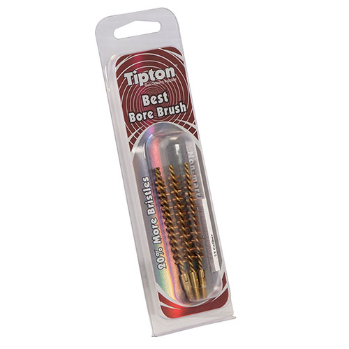 Tipton Best Bore Brushes offer military-grade quality with a brass core that won't separate, featuring 20% more bristles for superior cleaning efficiency.