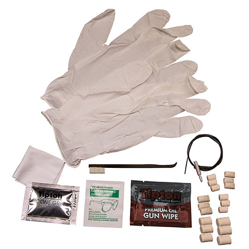 Tipton Rifle Field Cleaning Kit offers essential tools for cleaning rifle calibers .22-.338, compact for easy storage and perfect for any shooting situation.