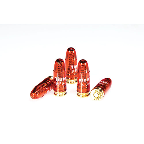 Tipton Snap Caps 9 mm Luger help protect your firing pin, allow for safe trigger pull adjustments, and relieve hammer spring tension during storage.