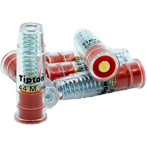 Tipton Snap Caps for revolver 44 Mag protect firing pins, aid in trigger pull adjustments, and relieve hammer spring tension during storage.