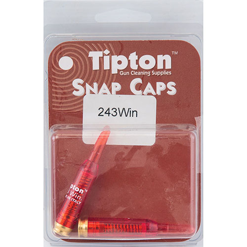 Tipton Snap Caps for .243 Win protect your firing pin, aid in trigger adjustments, and help relieve hammer spring tension during storage.