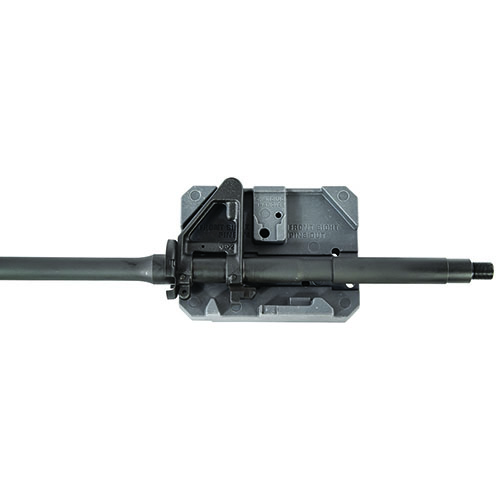 Wheeler AR-15 Bench Block offers secure installation of pins and springs with notches and grooves for upper and lower receivers, enhancing your gunsmithing experience.