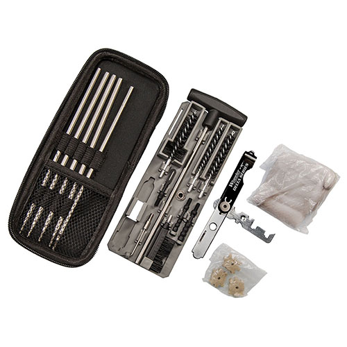 Wheeler Delta Series Compact Rifle Cleaning Kit offers a portable, durable solution for cleaning .22 and .30 caliber rifles, perfect for travel or home organization.