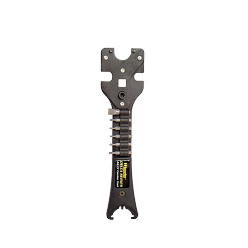 Wheeler Basic Armorer's Wrench offers durability with layered steel, supports heavy torque, and includes profiles for buffer tube lock nut and flash hider.