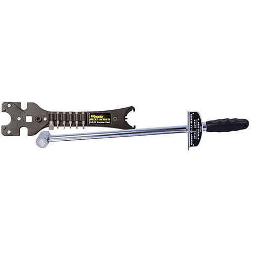 Wheeler Delta Series AR Combo Tool offers durability with layered stamped steel, versatility with a bit driver and six bits, plus a Torque wrench for complete AR maintenance.