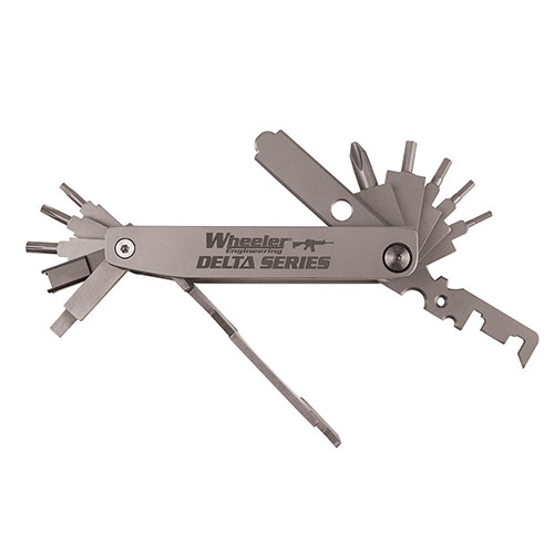 Wheeler Delta Series Compact AR Multi-Tool offers durability and versatility in a sleek design, perfect for quick adjustments and carbon scraping at the range.