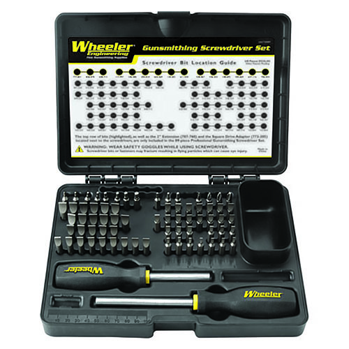 Wheeler Professional Gunsmithing Screwdriver Set offers 72 precision bits, including specialty options for every gun screw, ensuring you're always equipped for the job.