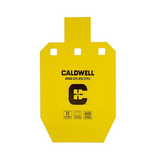 Caldwell AR500 33% IPSC Steel Target offers high visibility, durability with AR-500 steel, and withstands thousands of rounds for training and competition.