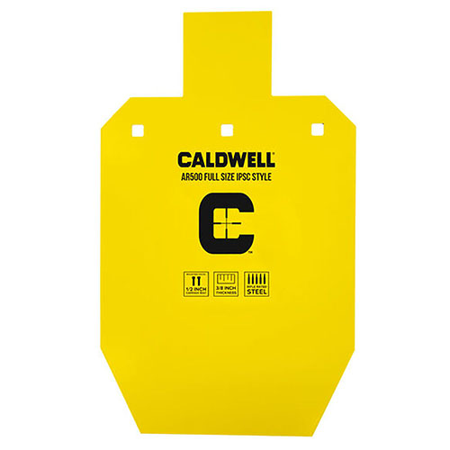 Caldwell AR500 IPSC Steel Targets offer durability with AR-500 steel, withstand thousands of rounds, and come in various sizes for versatile training and competition.