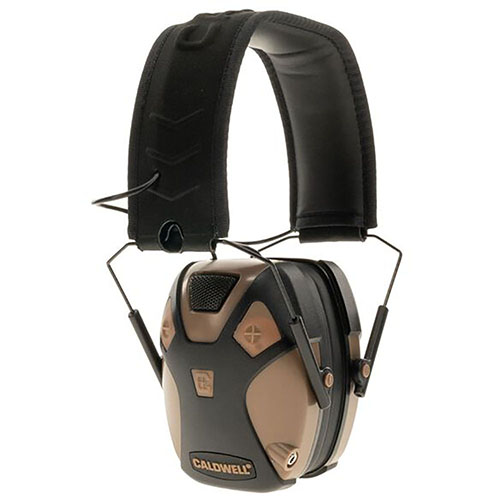 Caldwell E-Max Pro offers 23dB noise reduction, stylish comfort, youth/adult sizes, and easy volume controls, perfect for all-day shooting protection.