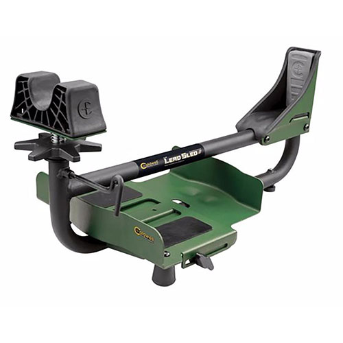 Caldwell Lead Sled 3 reduces recoil by up to 95%, features a non-marring skeletonized front rest, and utilizes Shock Eliminator Technology for stability.