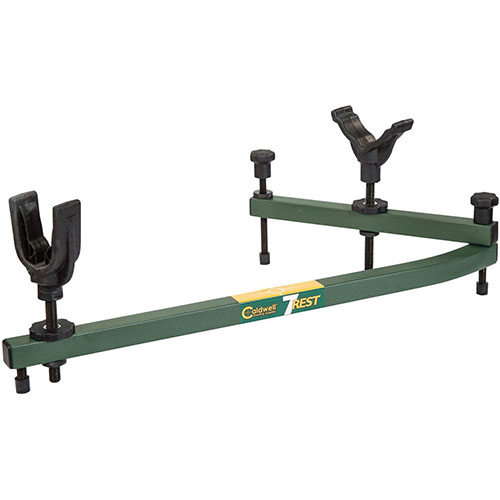 Caldwell 7-Rest™ offers stability, ambidextrous use, adjustable supports, and easy transport, making it the ideal shooting accessory for all firearm lengths.