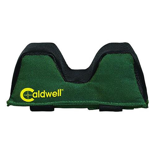 Caldwell Universal Front Rest Bag offers quick installation, a secure leather rest, and durable polyester that maintains its shape for optimal shooting performance.