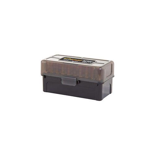 Caldwell AR-15 Mag Charger Ammo Box holds 50 rounds of .223, 5.56 x 45, and .204, with a tough polymer design for durability and long-term storage.