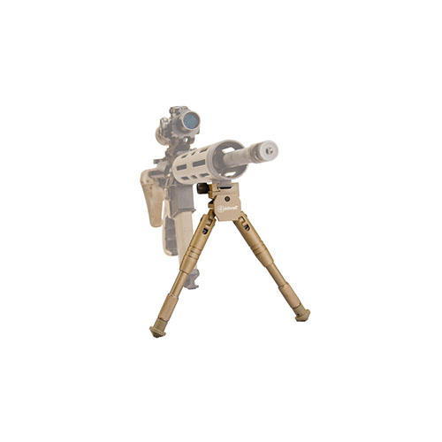 Caldwell AR Bipod offers quick attachment to picatinny rails, pivot and cant movements for alignment, secure height adjustment, and rubber feet for stability on all surfaces.