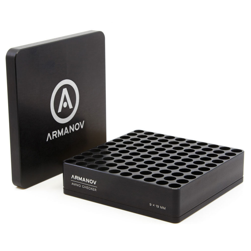 Armanov 100 rnd Ammo Checker with Flip Cover ensures reliable ammo testing, quick ejection, and efficient checking for consistent performance in shooting sports.