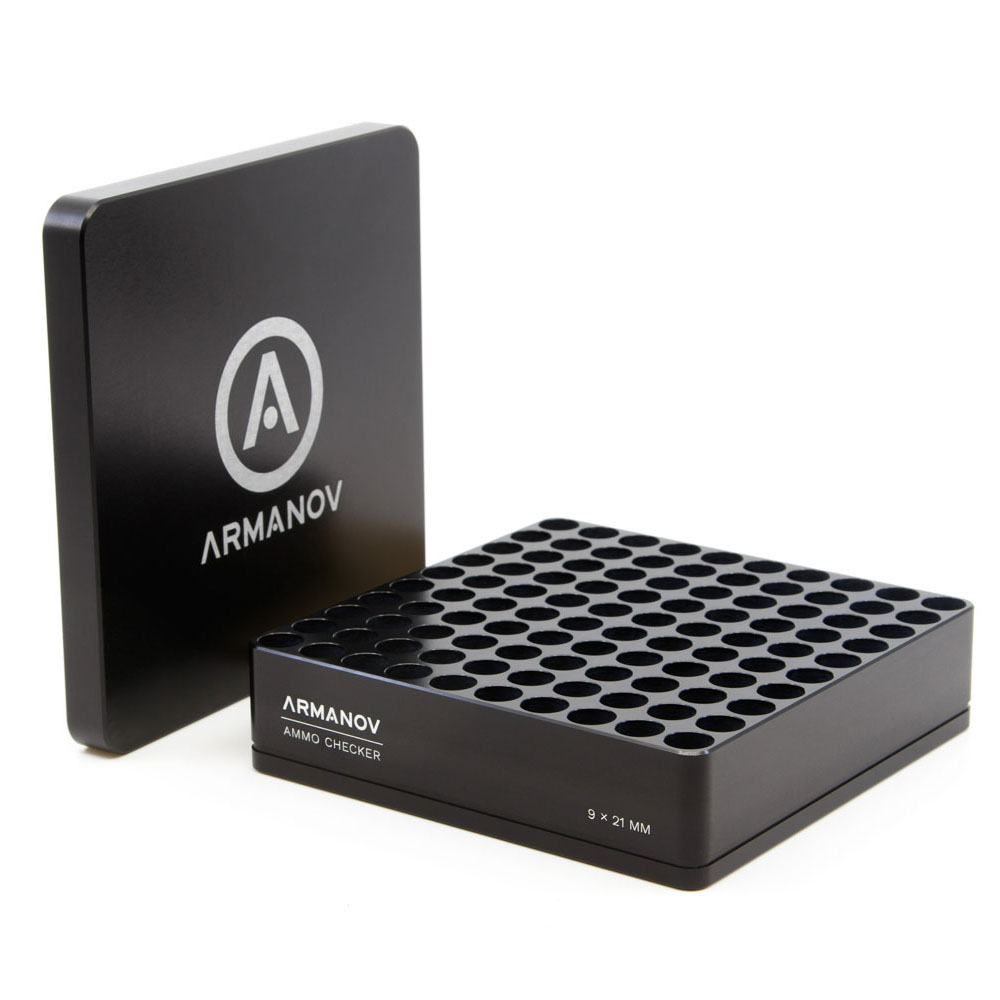 Armanov 100 rnd Ammo Checker with Flip Cover ensures quick ammo testing, reduces malfunctions, and features precision machining for consistent performance.