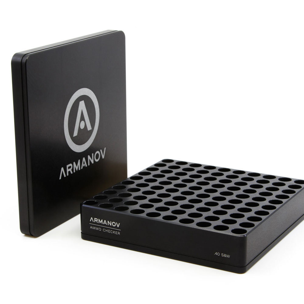 Armanov 100 rnd Ammo Checker with Flip Cover ensures quick ammo testing, reduces malfunctions, and features a precision design for consistent reloading.