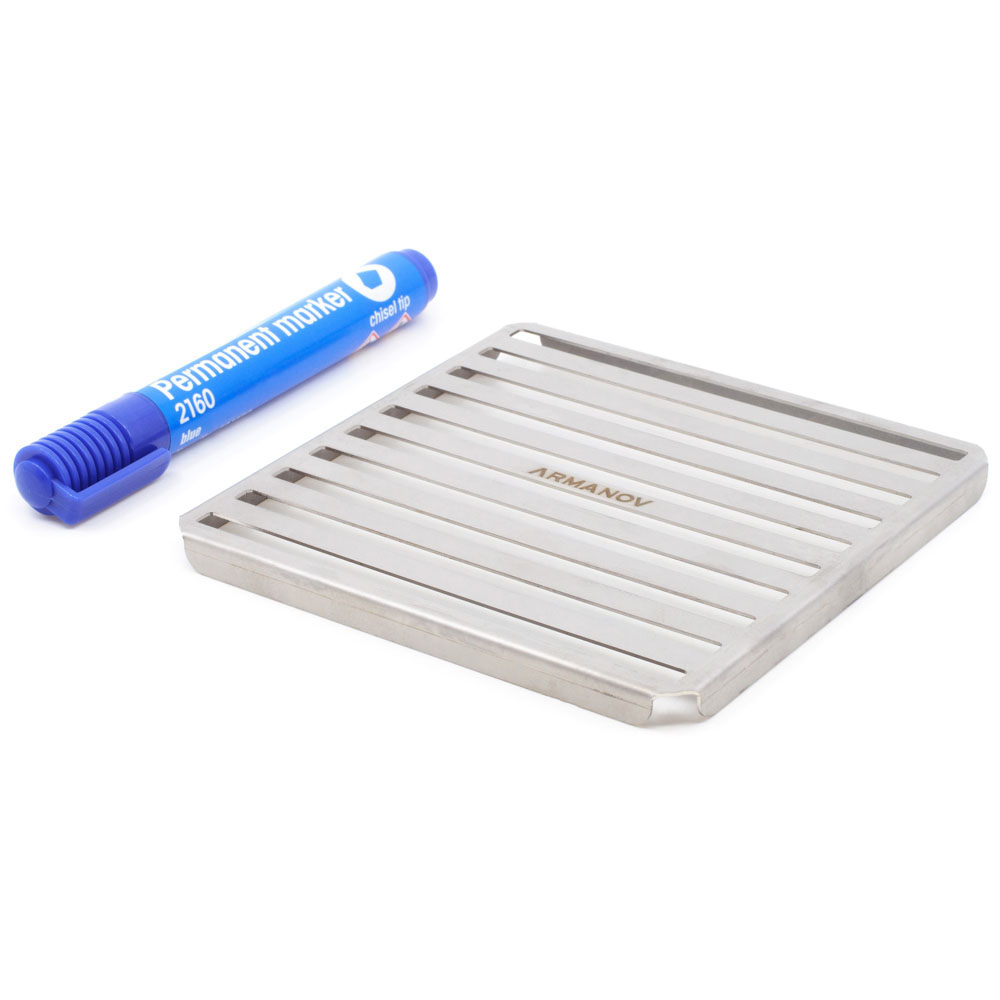 ARMANOV Stencil for Brass Marking offers durable stainless steel construction, easy application, and compatibility with permanent markers for reliable ammo identification.