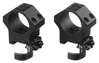 ERATAC Two-Piece Ring Mounts offer Mil-Spec durability, dual fastening options for quick detach, adaptable rail tension, and a tactical modular interface for accessories.