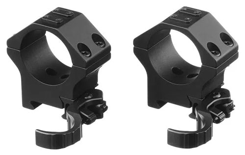 ERATAC Two-Piece Ring Mounts offer Mil-Spec aluminum construction, quick-detach options, adjustable rail tension, and a tactical modular interface for versatile optics.
