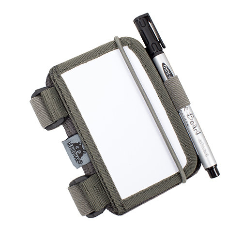 ULFHEDNAR Shooters Notepad keeps essential data at hand, features an exterior panel for quick notes, and includes ballistic tables inside, fitting over winter gear.
