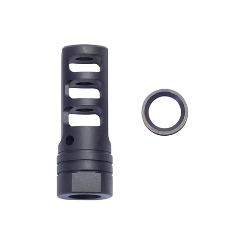 Schmeisser NOREC compensator offers unmatched recoil and muzzle rise reduction, ensuring fast, accurate shots; durable steel construction, IPSC-compatible.