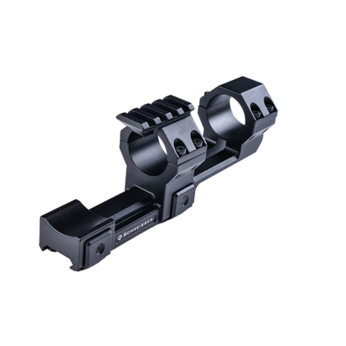SCHMEISSER SMP Mount offers a robust one-piece design with 30 mm rings, secure Picatinny attachment, and an extra half ring for easy reflex sight installation.