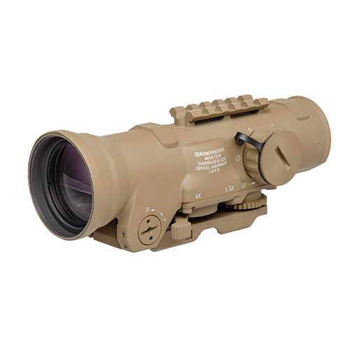 ELCAN 1-4x32mm SpecterDR offers dual-view 1x/4x magnification, enhanced eye relief, illuminated 7.62 CR5396 reticle, and is built for all battle environments.