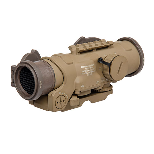 ELCAN 1.5-6x42mm Sight offers adjustable magnification, clear optics, illuminated reticle, and is compatible with 5.56 NATO, perfect for versatile AR-15 setups.