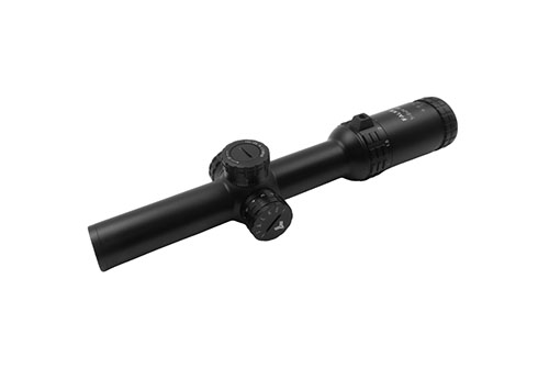 FALKE 1-6x24 HD scope offers precise 0.15 MRAD adjustments, is recoil-resistant, waterproof, and features a durable matte finish for all shooting conditions.