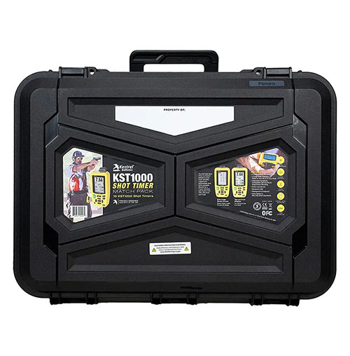 Kestrel KST1000 Shot Timer Match Pack offers 10 timers in a rugged case, with Bluetooth, waterproof design, and five preset modes for versatile training.