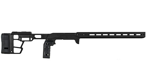 ACC Premier GEN2 Chassis offers unmatched stability, adjustable ergonomics, and compatibility with MDT's weight system for precision in competitive rimfire shooting.