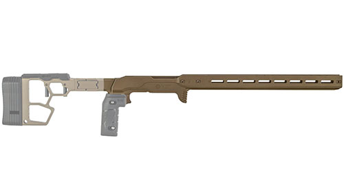 MDT ACC Premier Gen2 Chassis offers a rock-solid platform, easy installation, precision V-Block bedding, and full-length ARCA rail for optimal shooting performance.