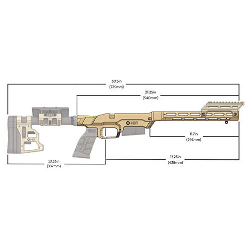 MDT LSS-XL Gen 2 Chassis offers a longer forend, AR carbine-style compatibility, and utilizes AICS-type detachable magazines for enhanced performance.