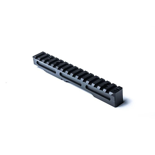 MDT High Scope Base offers easy optics mounting, durable 6061-T6 aluminum, 20 MOA incline for elevation, and perfect alignment with ESS chassis system.