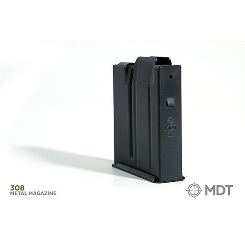 MDT Metal Magazine offers high strength steel construction, Cerakote Elite finish, and 10-round capacity for .308 Win, ensuring durability and reliable performance.