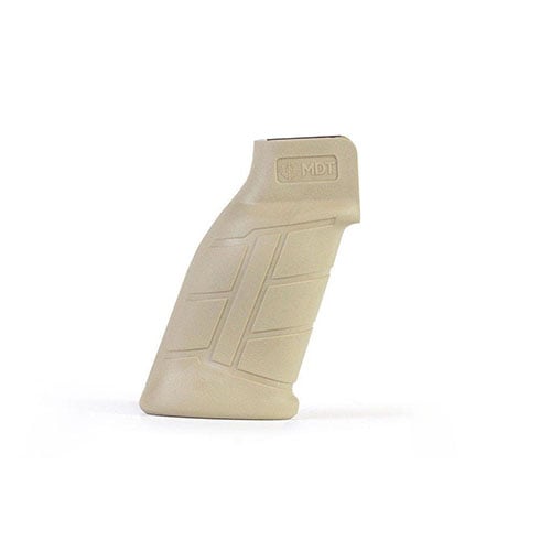 MDT AR-15 Pistol Grip offers maximum comfort with a reinforced core, ergonomic palm swells, and a textured anti-slip surface for secure handling.