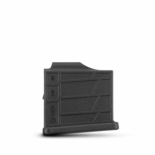 MDT Polymer AICS Magazine offers durability, compatibility with various chassis systems, and a reliable 5-round capacity for .308/6.5 Creedmoor cartridges.