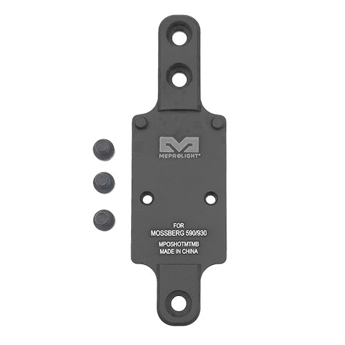 RMR SHOTGUN PLATE for Mossberg 590/930 offers a secure mounting solution for reflex sights, enhancing accuracy and speed in target acquisition.