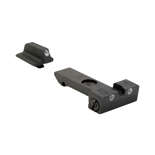 MEPRO TRU-DOT sights enhance accuracy with a bright, easy-to-see dot, adjustable rear for Ruger GP100, Red Hawk, and Super Red Hawk-G for optimal aiming.